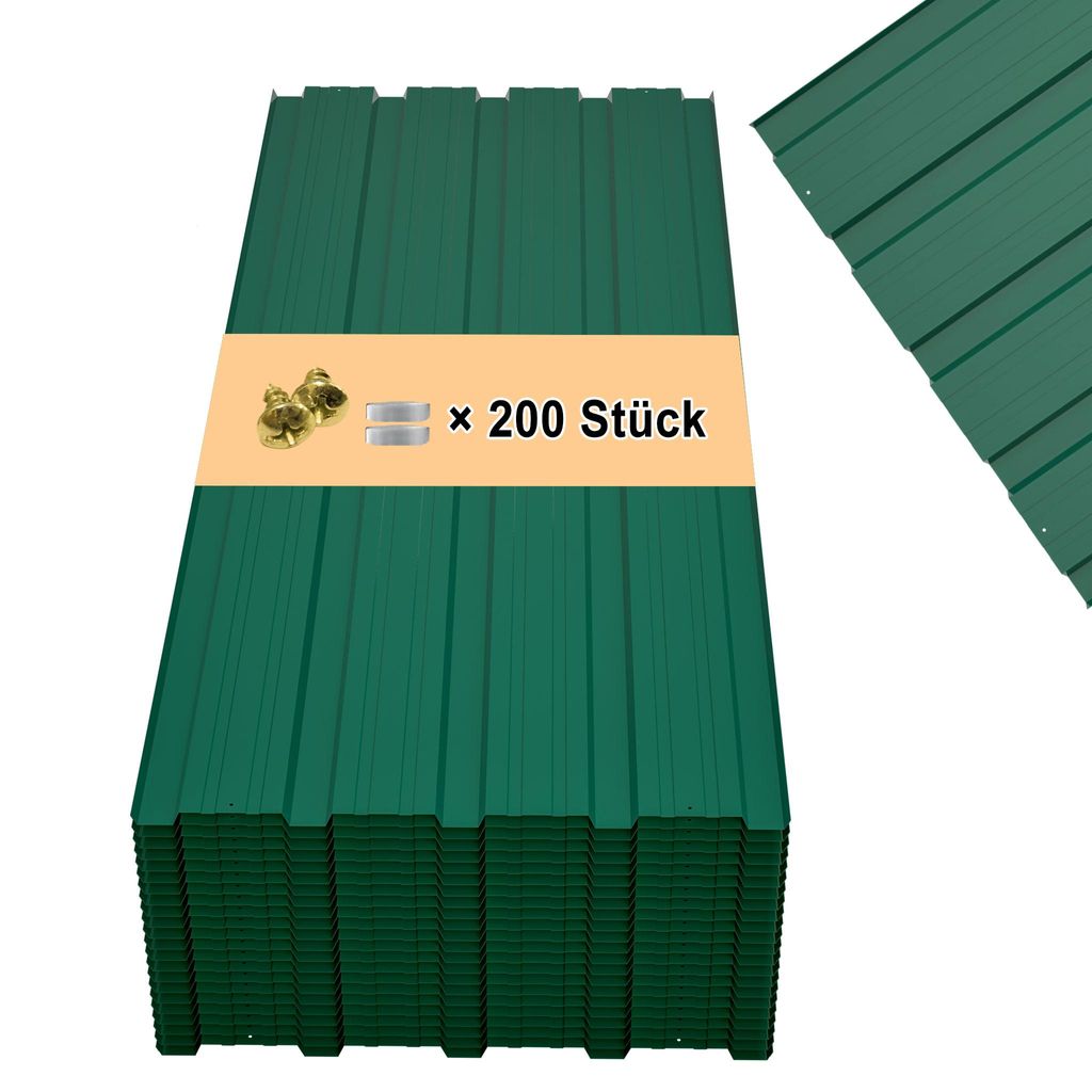 22x Trapezblech Metall Dachplatten für 10.12 m² Stahlblech Verzinkt Profilblech für Carports Gerätehäuser und Dächer Wellenprofil Wandblech G...