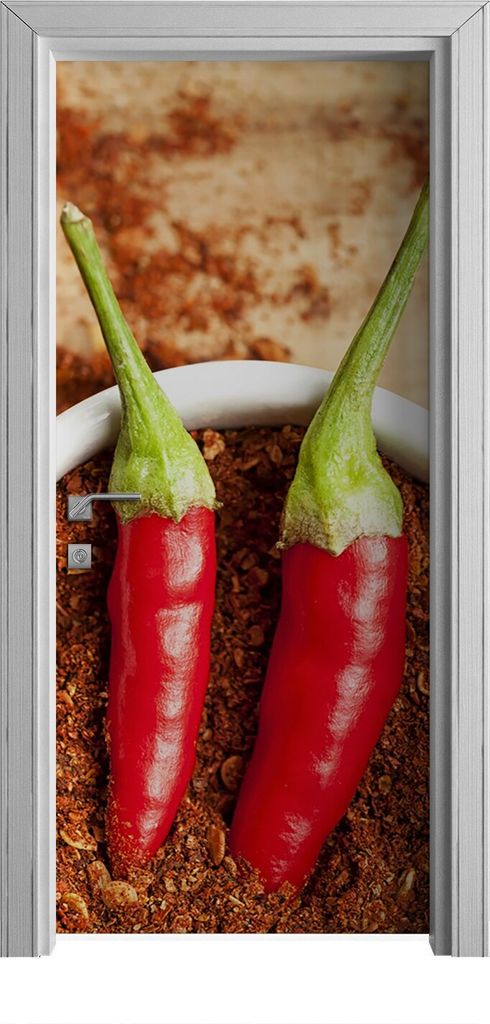 Tür Selbstklebende 90x210 cm Türfolie Türtapete Klebefolie - Paprika Gemüse