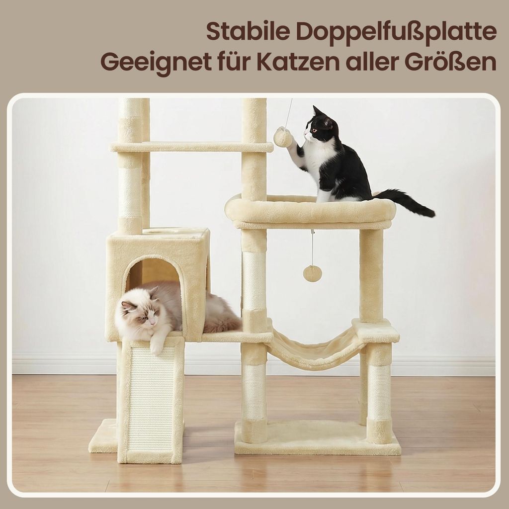 FEANDREA Kratzbaum XXL für Große Katzen mit 6 Ruhebereichen Produktbild 