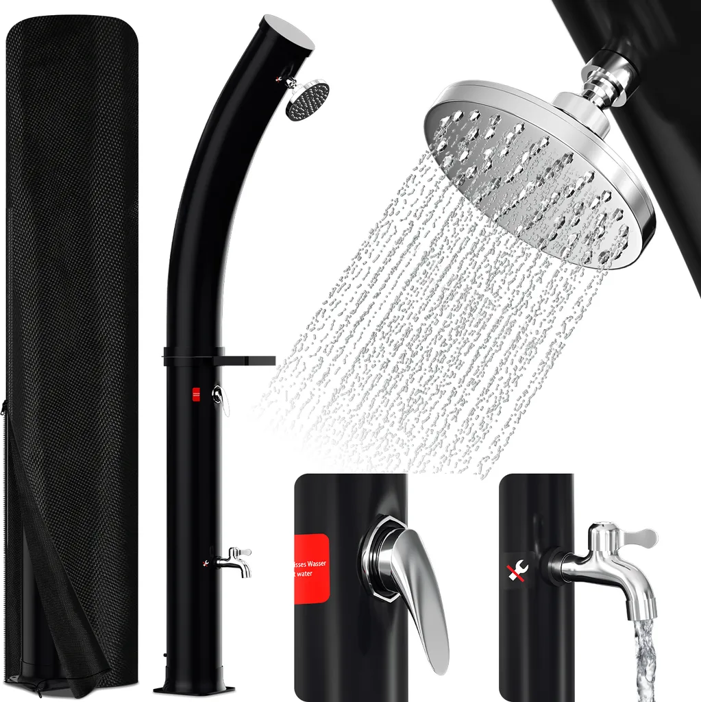 Specifiche Doccia Solare Hengda 35L: Design Curvo e Lavapiedi