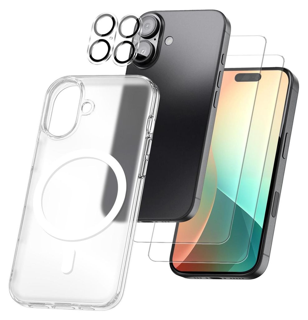Handy Hülle für Apple iPhone 17 Handyhülle mit 2x Display und Kameraglas Magnetring Case Cover Bumper Backcover Schutzhülle Magnethülle Farbe:...