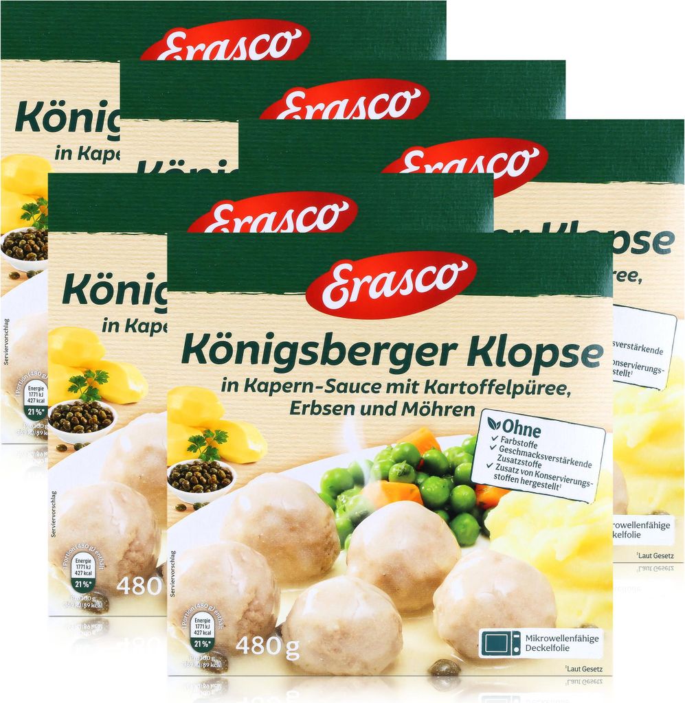 Erasco Königsberger Klopse 480g Fertigessen (5er Pack) Produktbild 