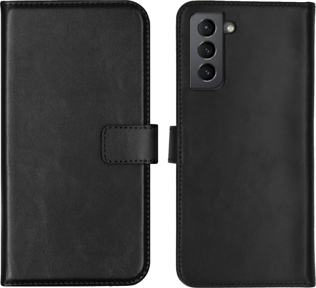 Selencia Echtleder Klapphülle Samsung Galaxy S21 - Schwarz Produktbild 