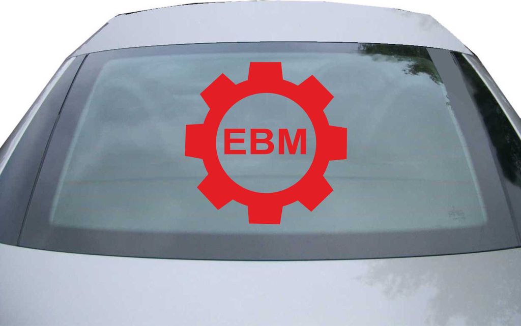 Indigos UG - Aufkleber Heckscheibe & Motorklappe DE2247 - rot - 600x600 mm - Bad Cop - Ebm Zahnrad - Auto Scheiben Fenster Heckklappe Tuning Racing...