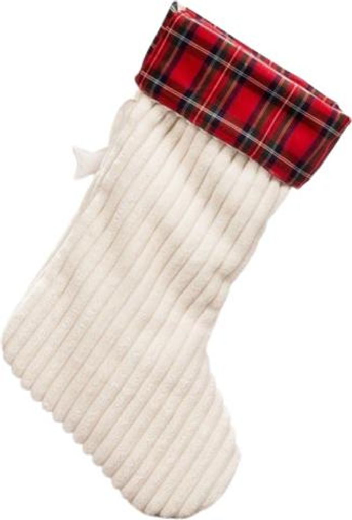 HuggleHounds Hundespielzeug Cordura Stocking Tartan Plaid Cuff, Größe: L