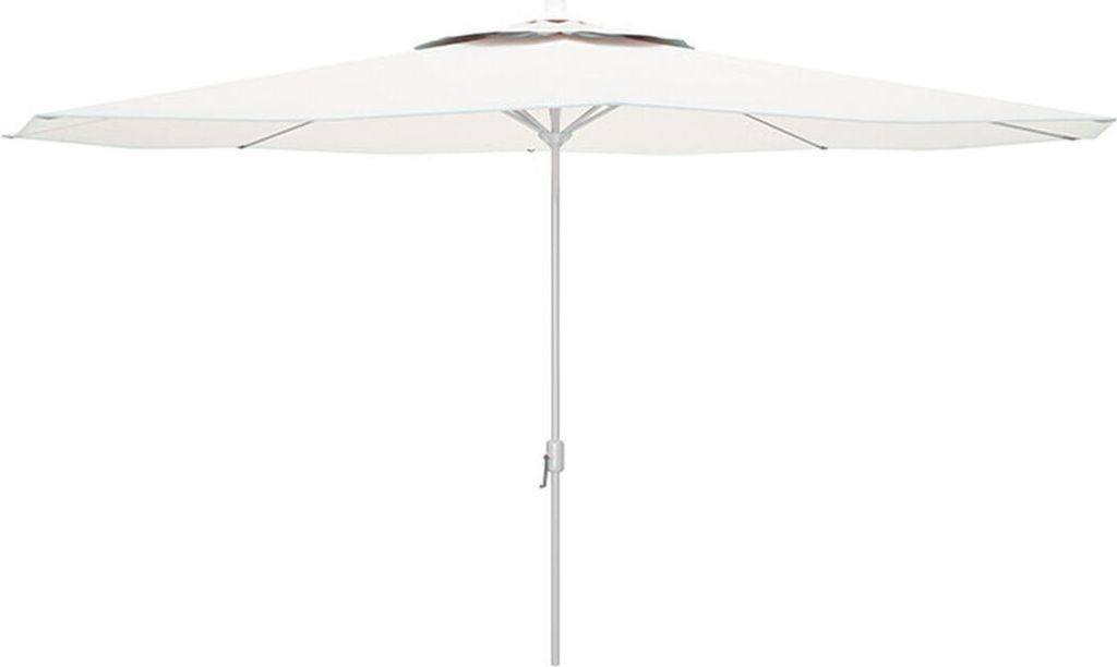 Marbueno Sonnenschirm Stahl 8 Stangen D270 cm Polyester Weiß Garten, Pool und Terrasse 10187