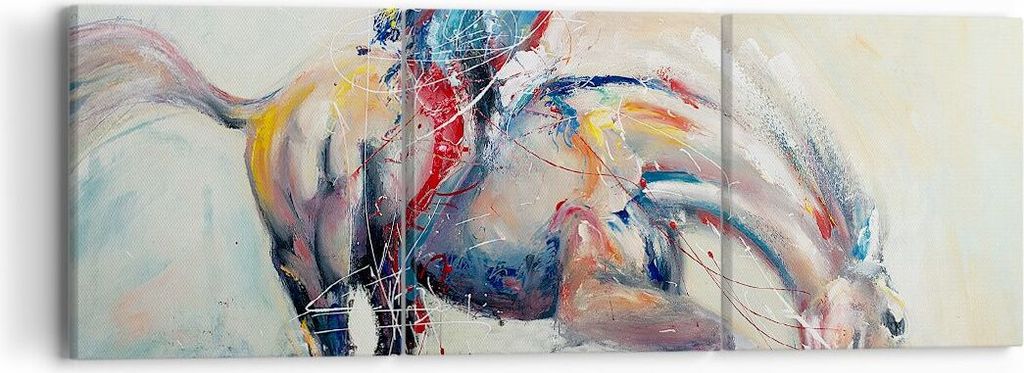 Bild auf Leinwand - Leinwandbild - Pferd Abstraktion - 90x30cm - Wand Bild - Wanddeko - Wandbilder - Leinwanddruck - Bilder - Kunstdruck - Wanddeko...