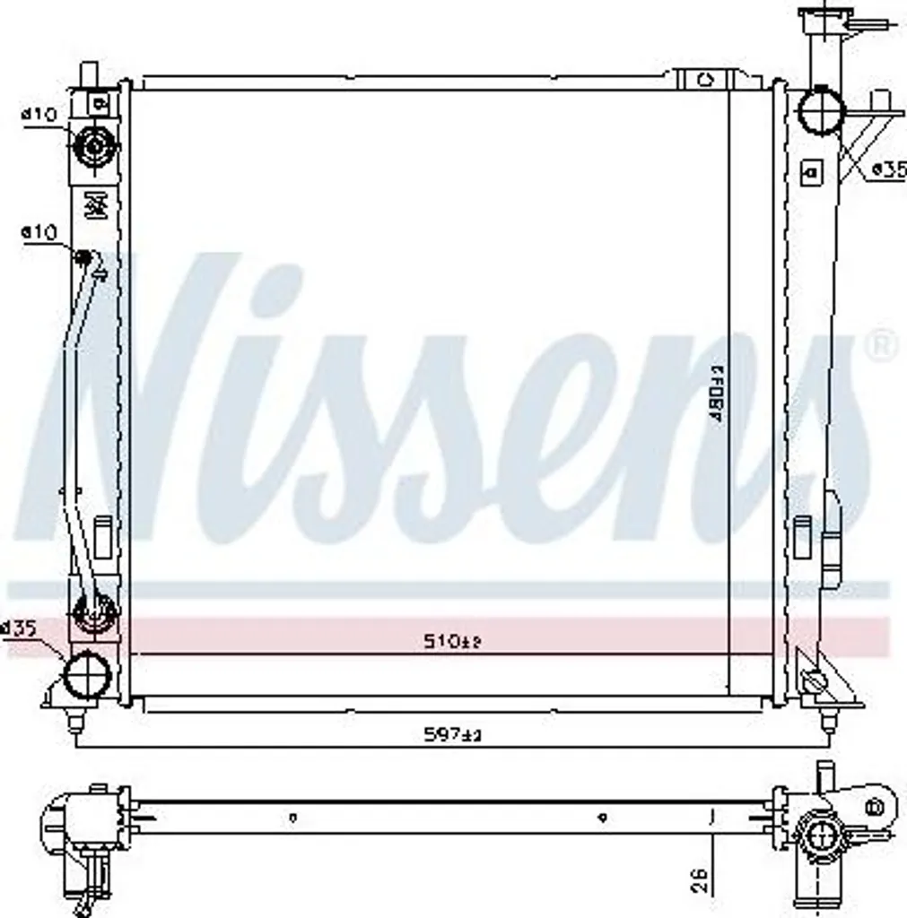 Radiateur moteur pour Santa Fe NISSENS 606482 solution refroidissement