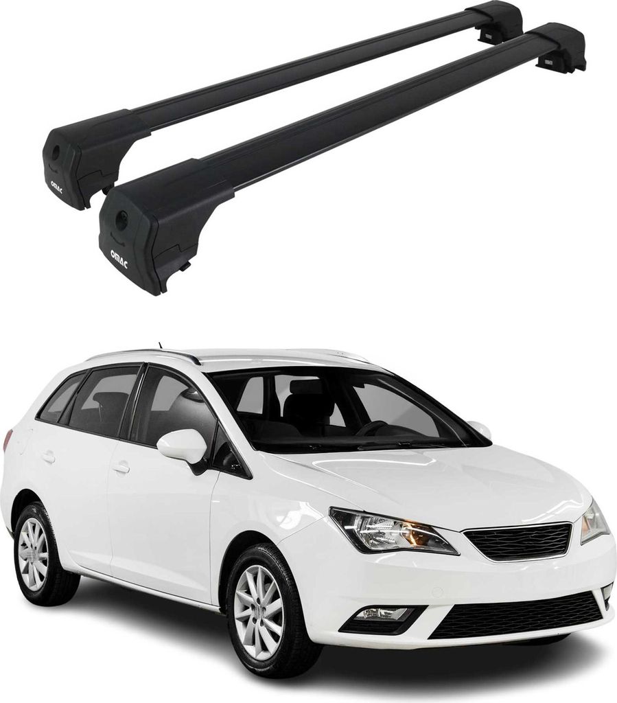 Dachträger Gepäckträger für Seat Ibiza Kombi 2009-2017 ABE Aluminium Schwarz