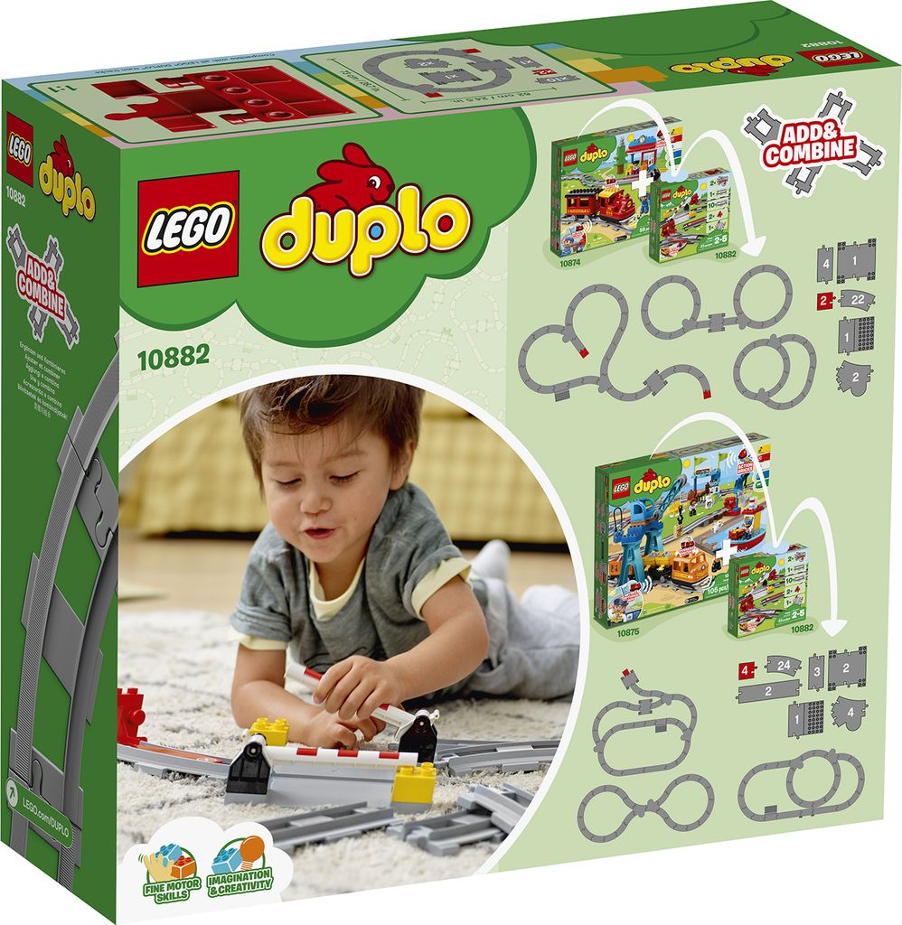 LEGO DUPLO Eisenbahn Schienen, Zugschienen-Bauset mit rotem Produktbild 7