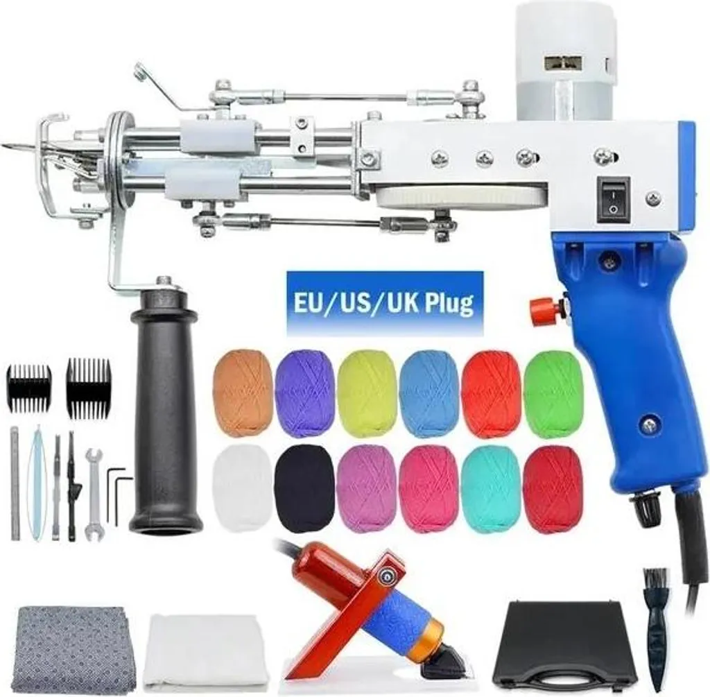 Pistolet à tufter 2 en 1 machine à tricoter électrique pour tapis DIY