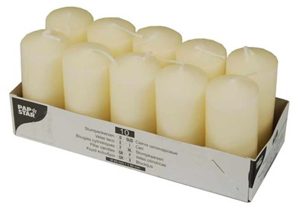 PAPSTAR Stumpenkerzen, 40 mm, creme Productafbeelding 