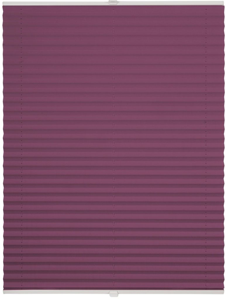 Plissee Klemmfix verspannt ohne Bohren Premium Farbe: Lila, Größe: 105x130 cm