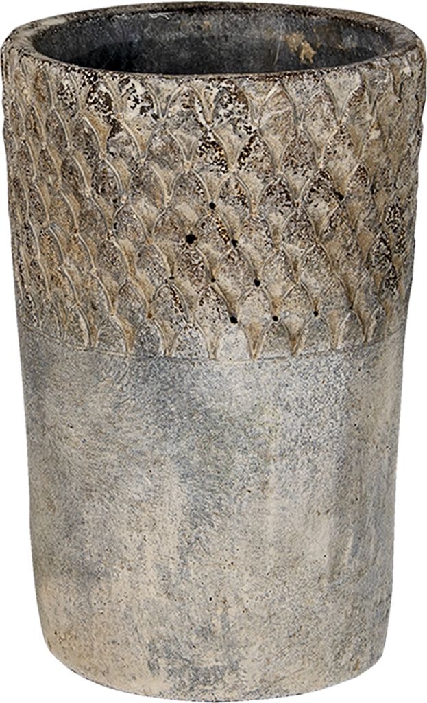 Clayre & Eef Blumentopf Ø 12x19 cm Grau Stein