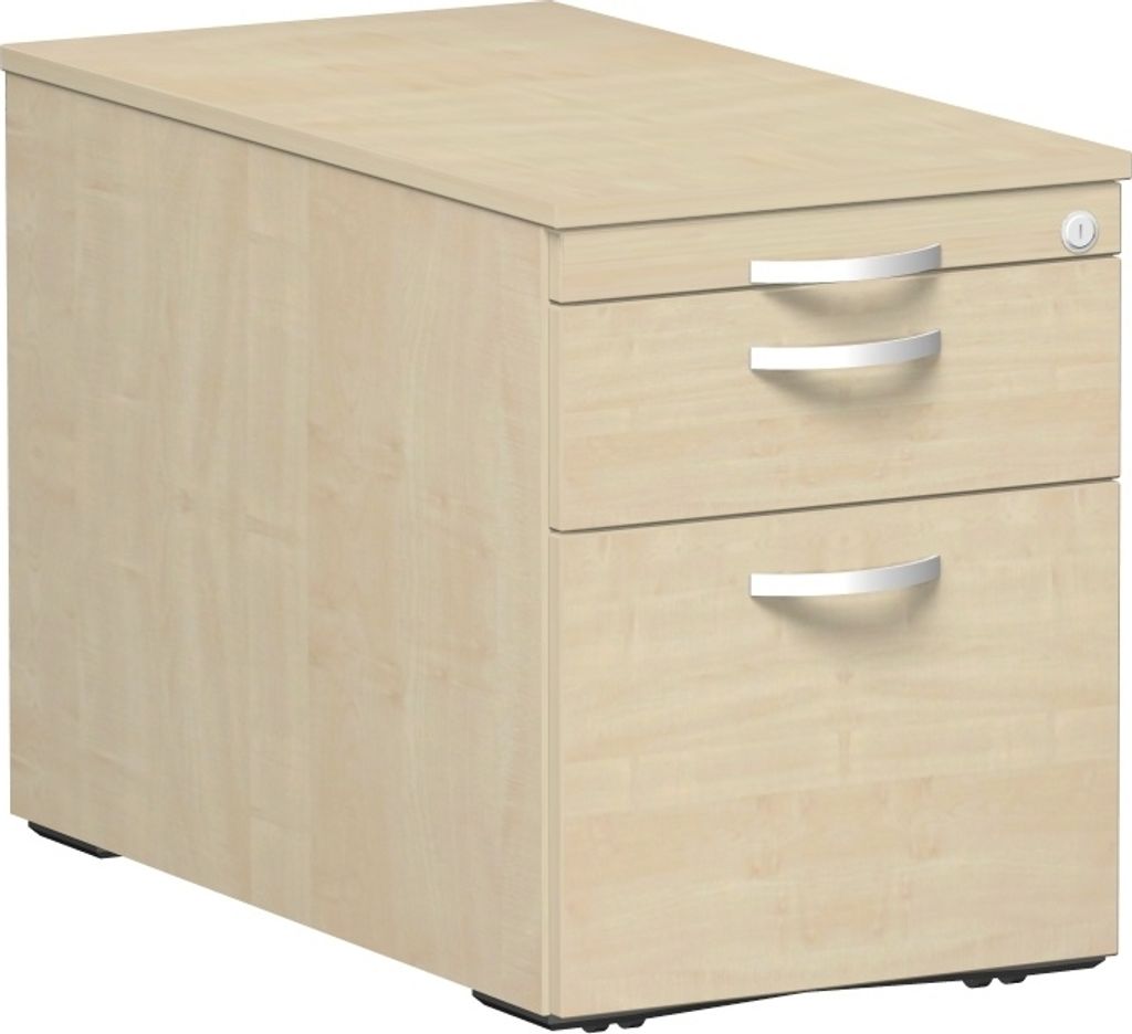 Geramöbel Rollcontainer Hängeregistratur und 1 Metall-Schubfach, mit Utensilienschubfach, Metall-Rollschubführung, Zentralverriegelung, verdeckt...