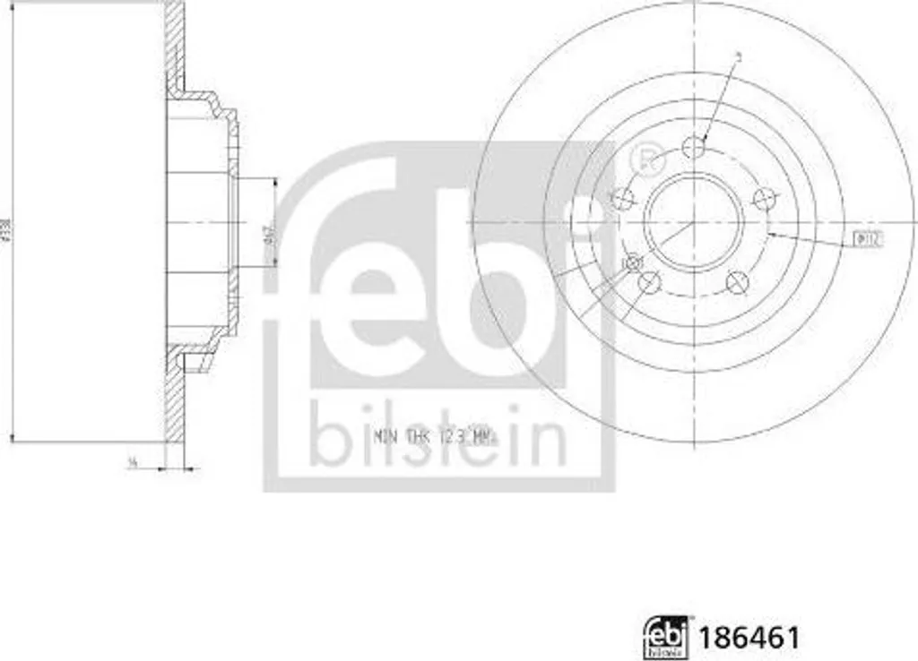 Disque de frein FEBI 186461 en acier allié compatible OE A1674238700