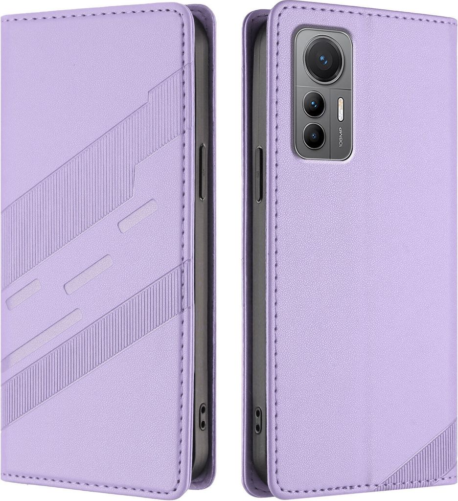 Hülle für Xiaomi 12 Lite, Kunstleder Brieftaschen Handyhülle mit Kartenfach und Standfunktion Violett