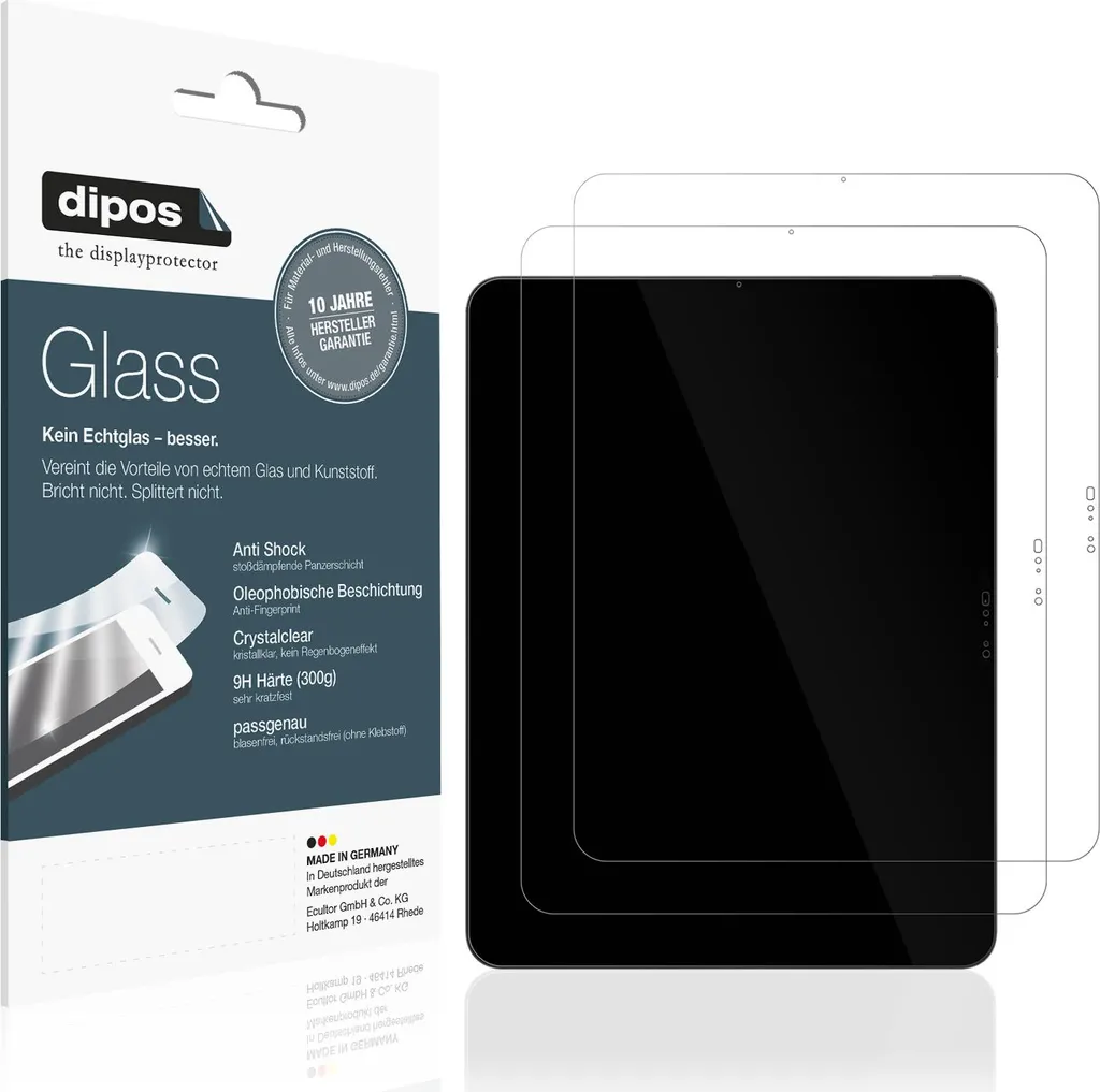 2x Pellicola iPad Pro 13 M4 M5 Protezione Vetro Flessibile 9H dipos