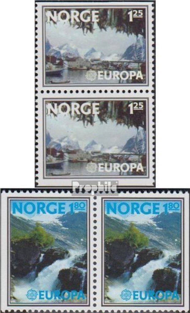 Briefmarken Norwegen 1977 Mi 742Do/Du-743Do/Du Paare (kompl.Ausg.) postfrisch Europa
