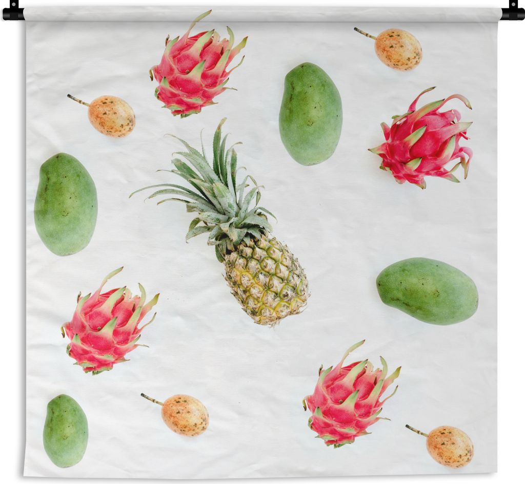 MuchoWow Wandteppich Wandbehang Tropisch - Obst - Mango 150x150 cm Tapisserie Dekoration Wandtuch - Wohnaccessoires - Modernes