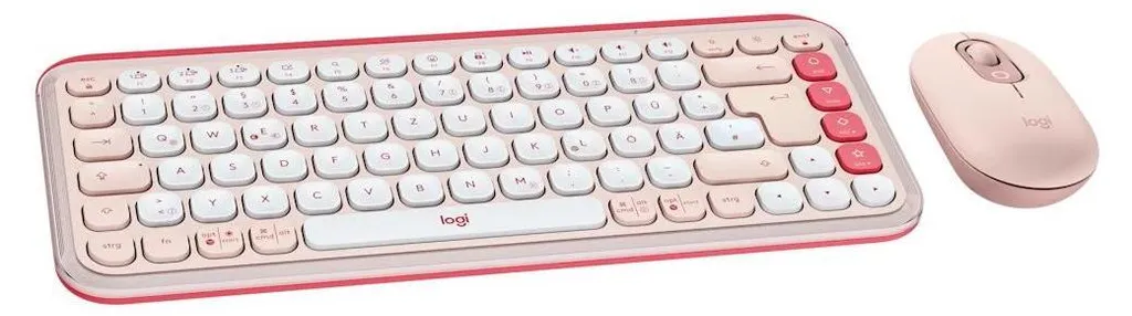 Ensemble Clavier Souris Bluetooth Logitech POP ICON COMBO Rose Bureau