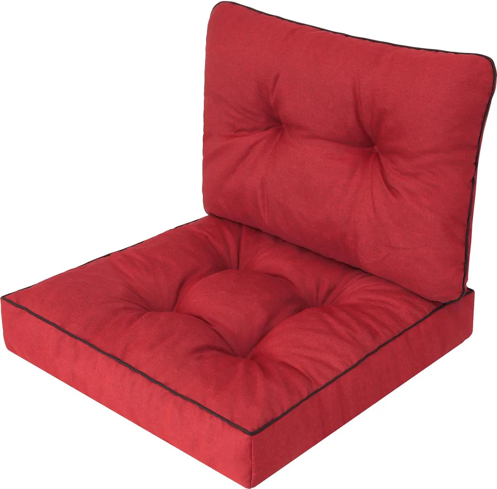 Set EMMA TECH Pillowprim : 2 Coussins de Fauteuil Rotin 60x60 et 60x40 cm