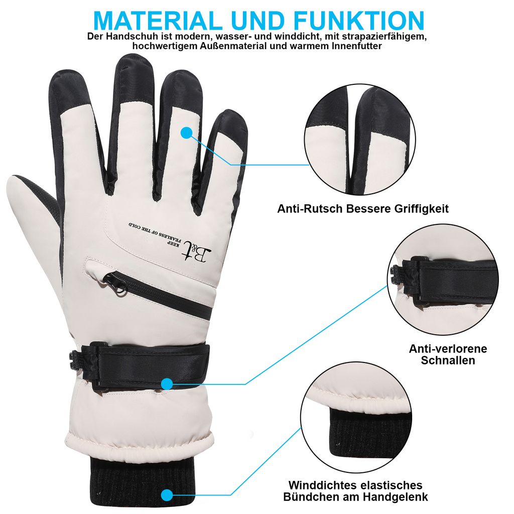 Handschuhe Winter Damen Lila Wasserdicht Winddicht Thermo
