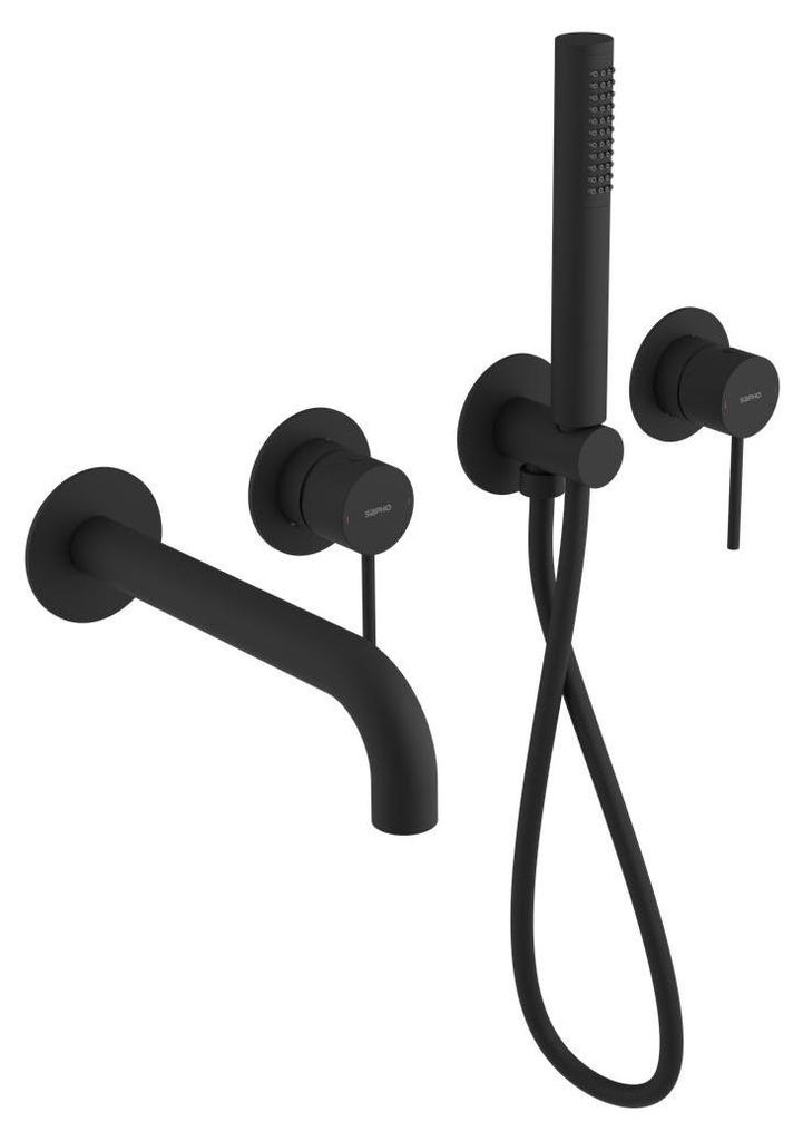Sapho ULTRAMIX Unterputz-Wannenarmatur, Set, Schwarz matt