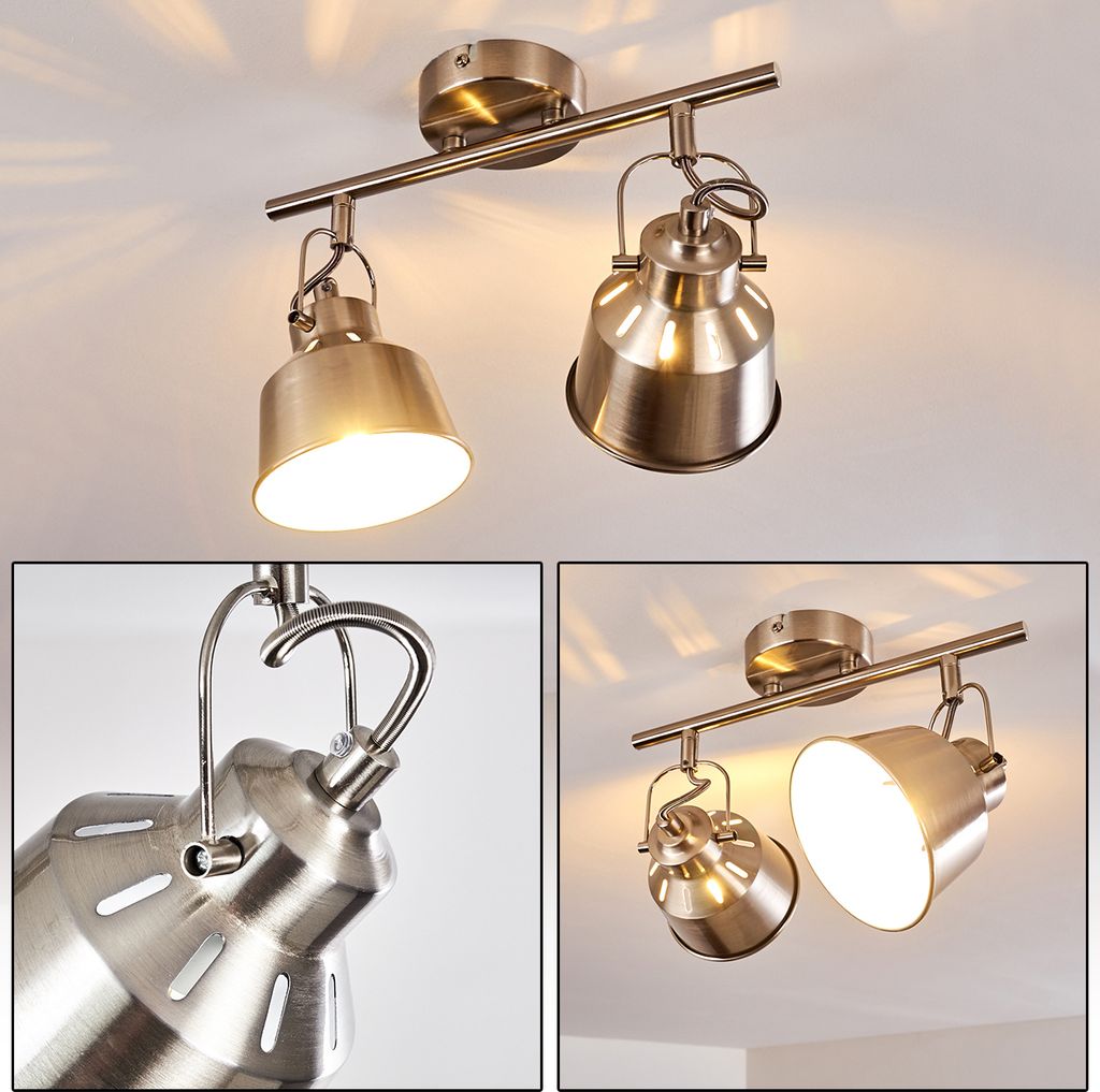 Rimini »Rimini« Deckenlampe aus Metall in Stahl gebürstet/Weiß