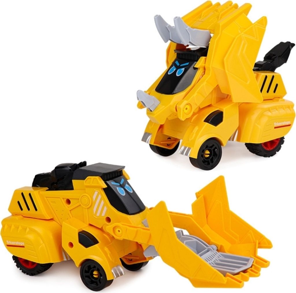 Inertial Collision Deformation Dinosaurier Spielzeug Auto, Farbe: Triceratops Gelb