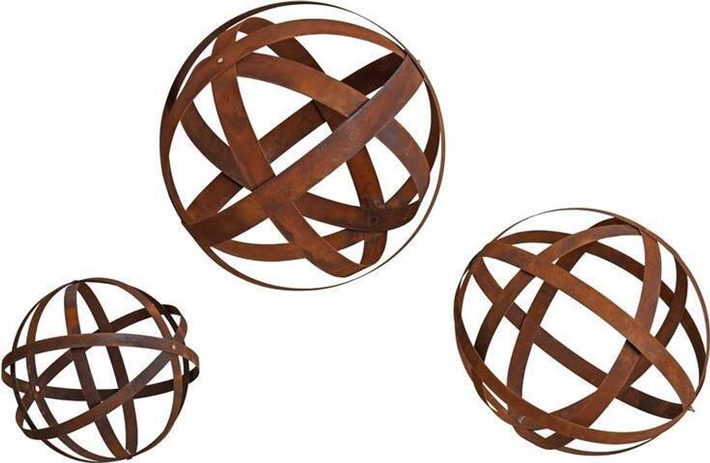 Gartenkugel Edelrost 3er Set Dekokugel Kugel Gartendeko Produktbild 