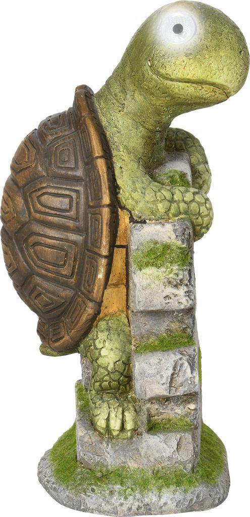 Gartenfigur "Kleine Schildkröte", Gartendekoration, wetterbeständig, inkl. Solarlicht