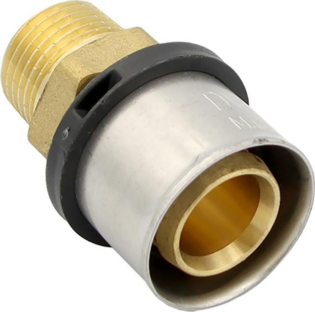 Pipetec Pressfitting Übergang 26x3 mm - 1/2 Zoll AG TH Kontur Verbundrohr