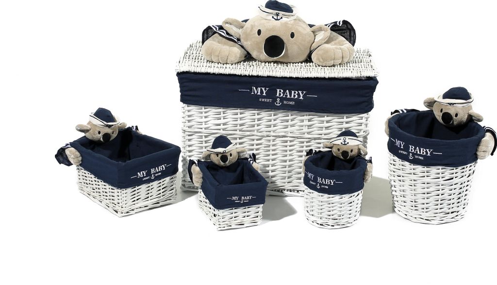 Korb-Set Koala 190 Blau / Weiß