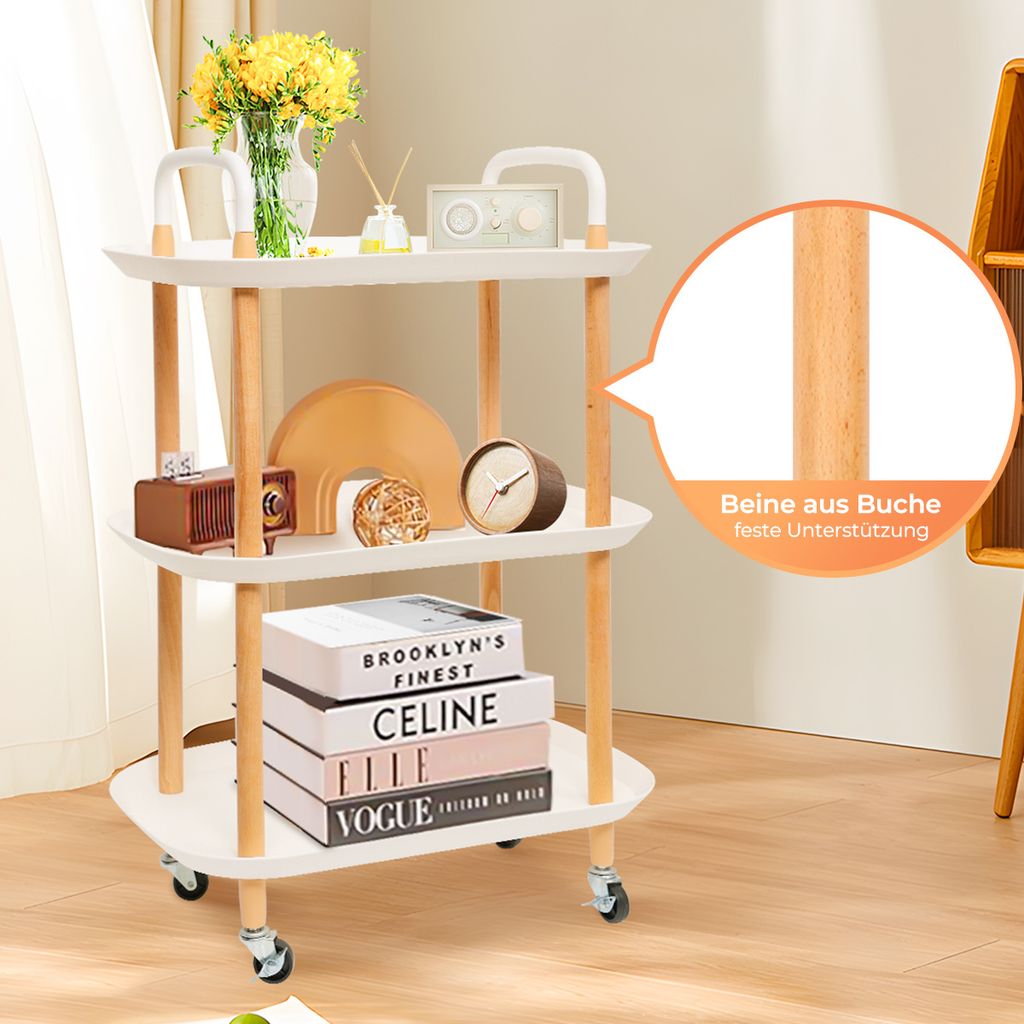 CMYbabee Servierwagen Barwagen Beistellwagen Wagen Mit 3 Produktbild 4