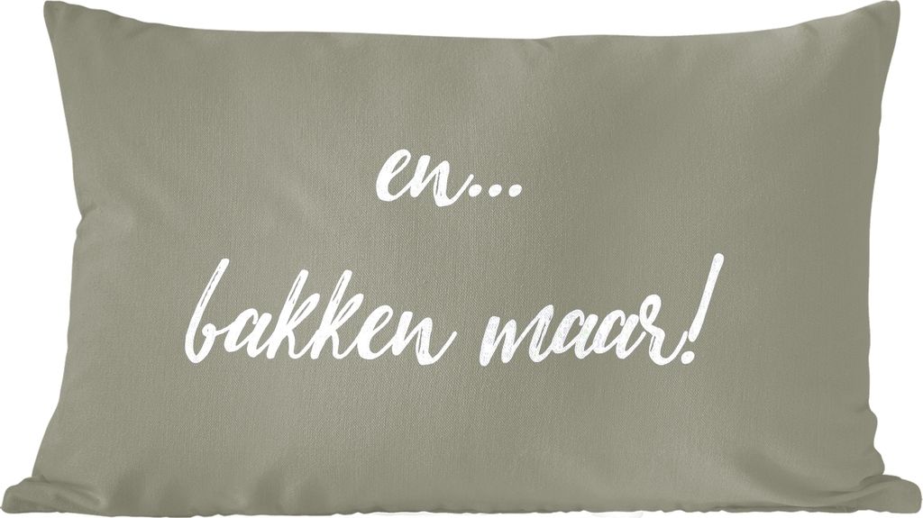 MuchoWow Zierkissen Sofakissen Wohnzimmer Dekokissen 60x40 cm Zitate - Backen - Und... Backen Sie! - Sprichwörter - Kopfkissen - Polster mit Foto