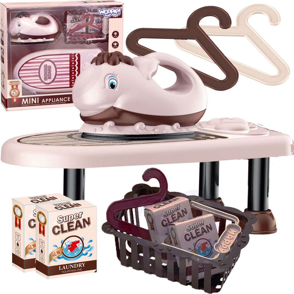 Woopie 2-in-1 Bügelset Bügelbrett mit Musik 7-tlg.