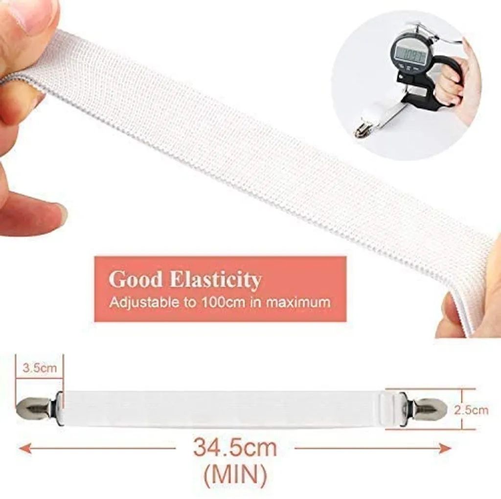 Verstellbare Bettlakenspanner, 8 Stück Elastische Produktbild 5