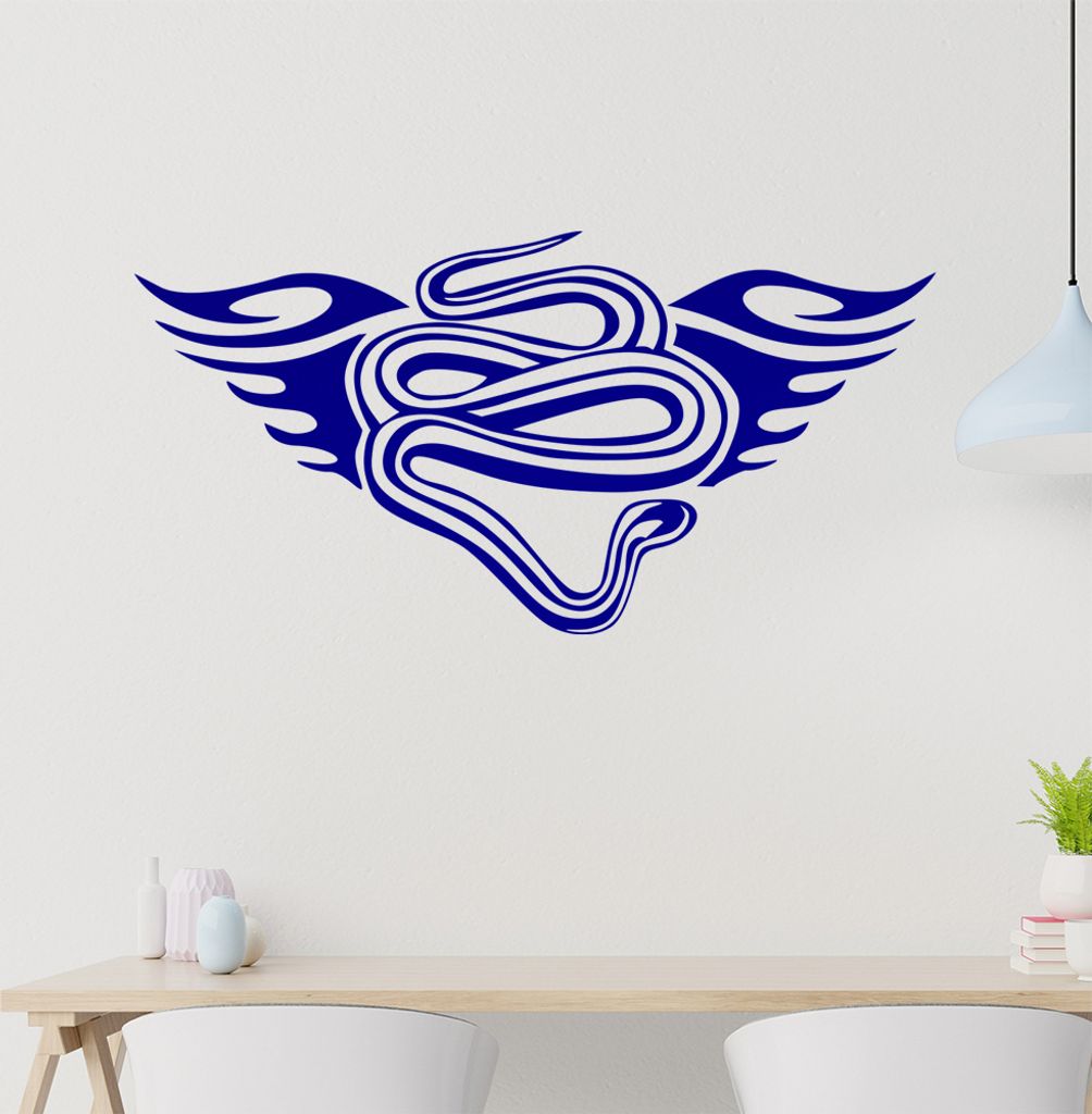 Tribal Schlange Wandtattoo in 6 Größen - Wandaufkleber Wall Sticker - Dekoration, Küche, Wohnzimmer, Schlafzimmer, Badezimmer