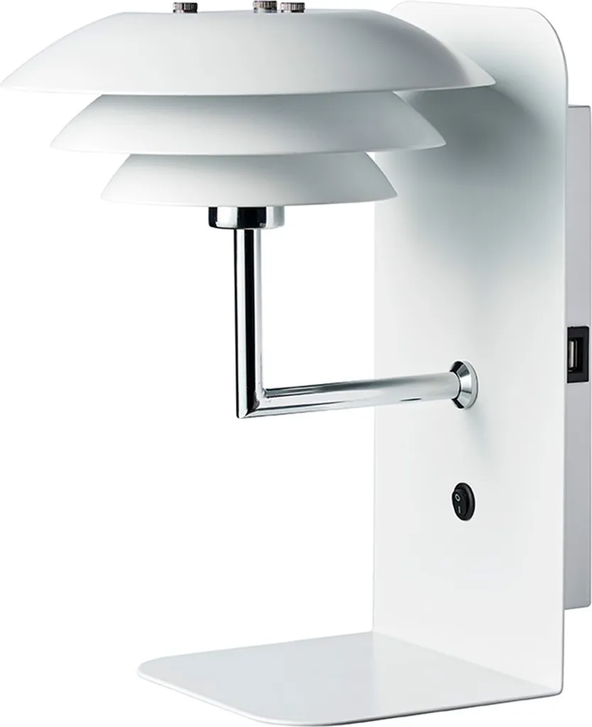 Applique LED Comodino DL20 Bianco: Lampada Lettura con USB Metallo