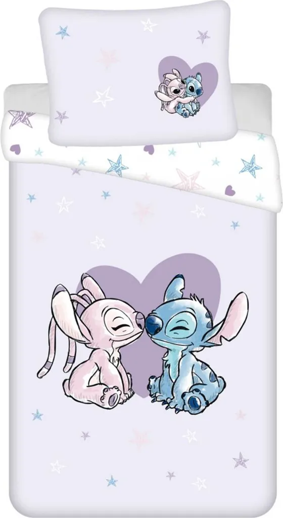 Lilo & Stitch Cœur Parure de lit AG3631 Lit Simple Violet Multicolore