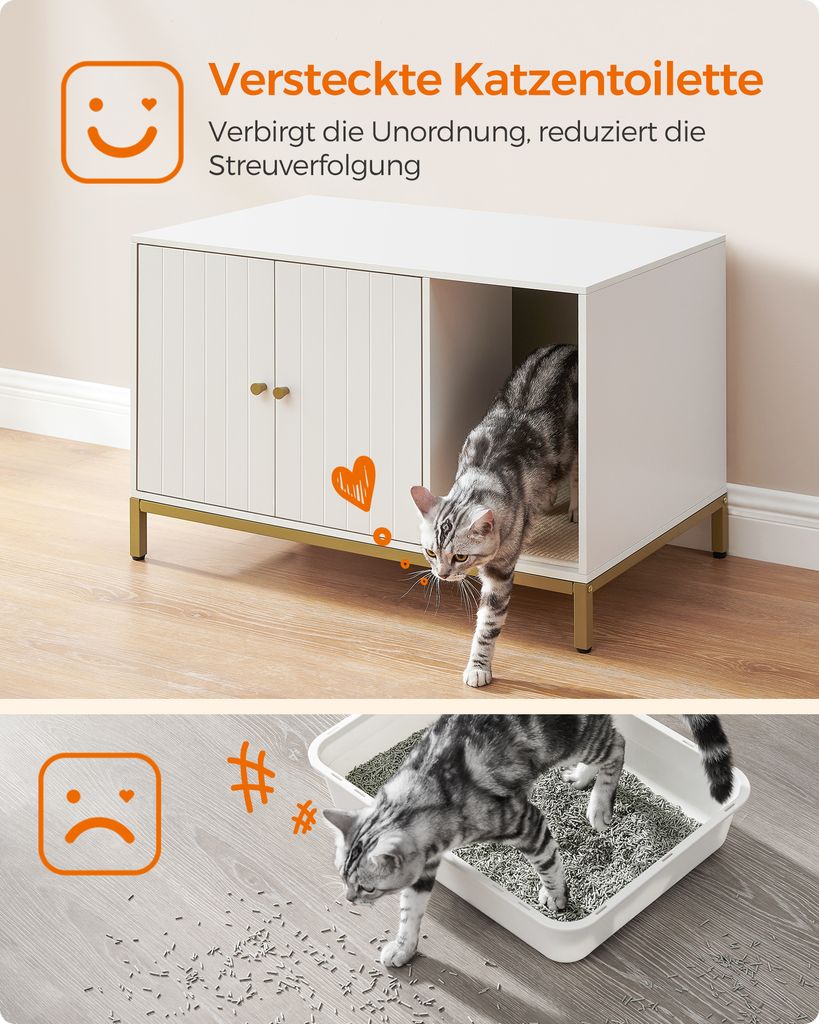 Feandrea Katzenklo-Schrank, Katzentoilette, mit Kratzmatte, Produktbild 9