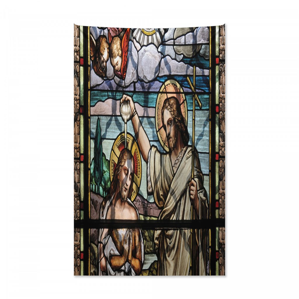 Abakuhaus Bunt Wandteppich und Tagesdecke, Religiöse Ritualkunst aus Weiches Mikrofaser Stoff Kein Verblassen Klare Farben Waschbar, 140 x 230 cm,...