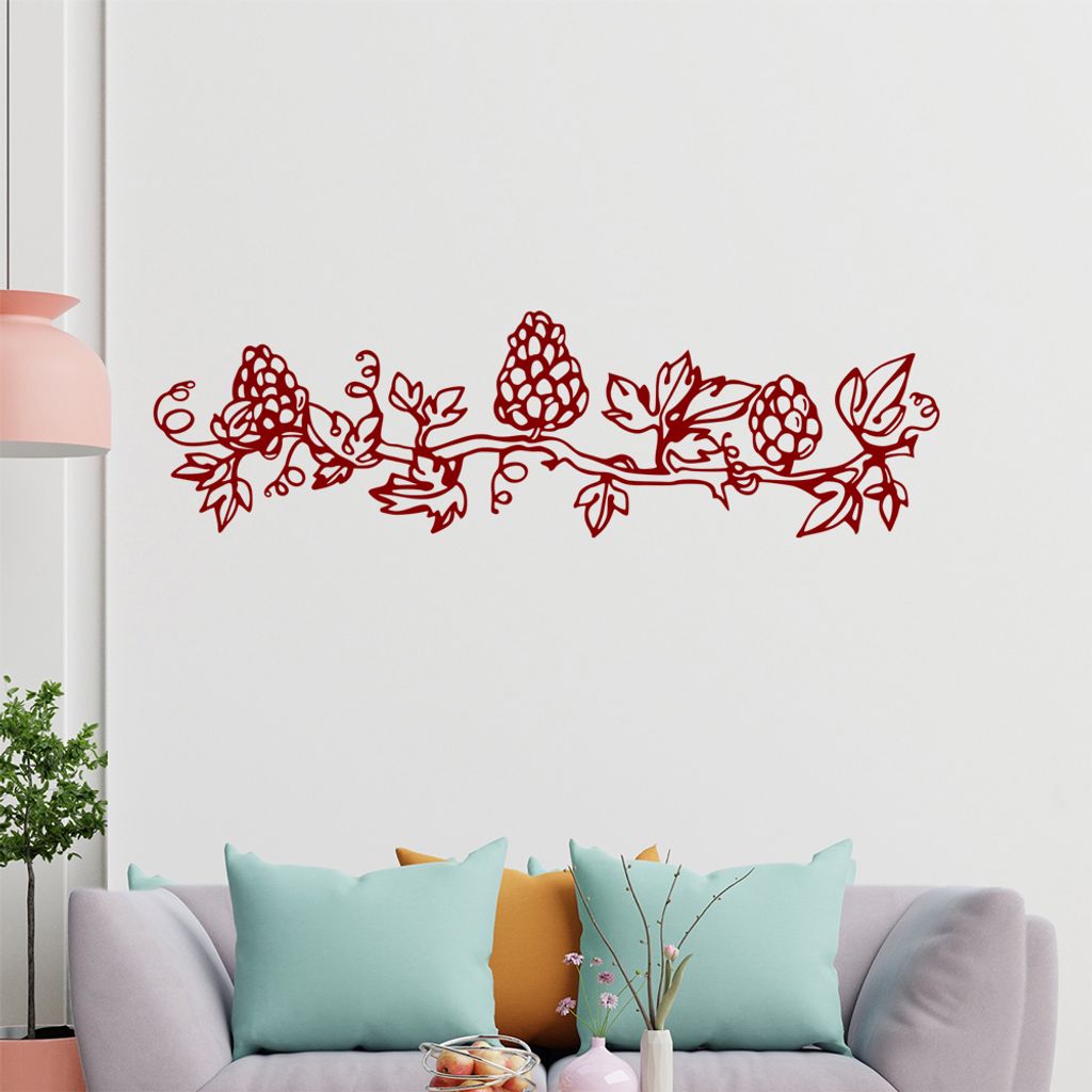 Strauch - Ranken Wandtattoo in 6 Größen - Wandaufkleber Wall Sticker - Dekoration, Küche, Wohnzimmer, Schlafzimmer, Badezimmer