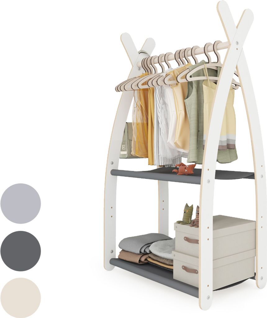 Kleiderstange Baby Kinderzimmer Kinderkleiderstange Beige Baby Garderobe 100% ECO