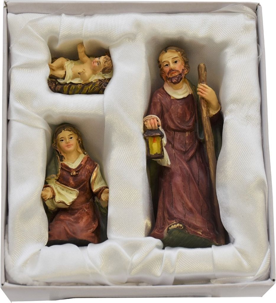 Krippenfiguren 3 teiliges Set Maria Josef Jesus Krippe Produktbild 