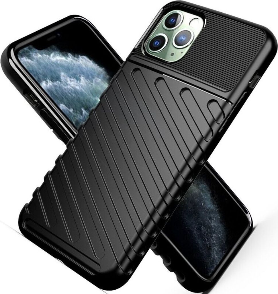 cofi1453 Hybrid Armor Etui SchutzHülle "Thunder" Case Bumper Cover Handyhülle Matt Hülle Robust Rutschfest kompatibel mit iPhone 11 Pro