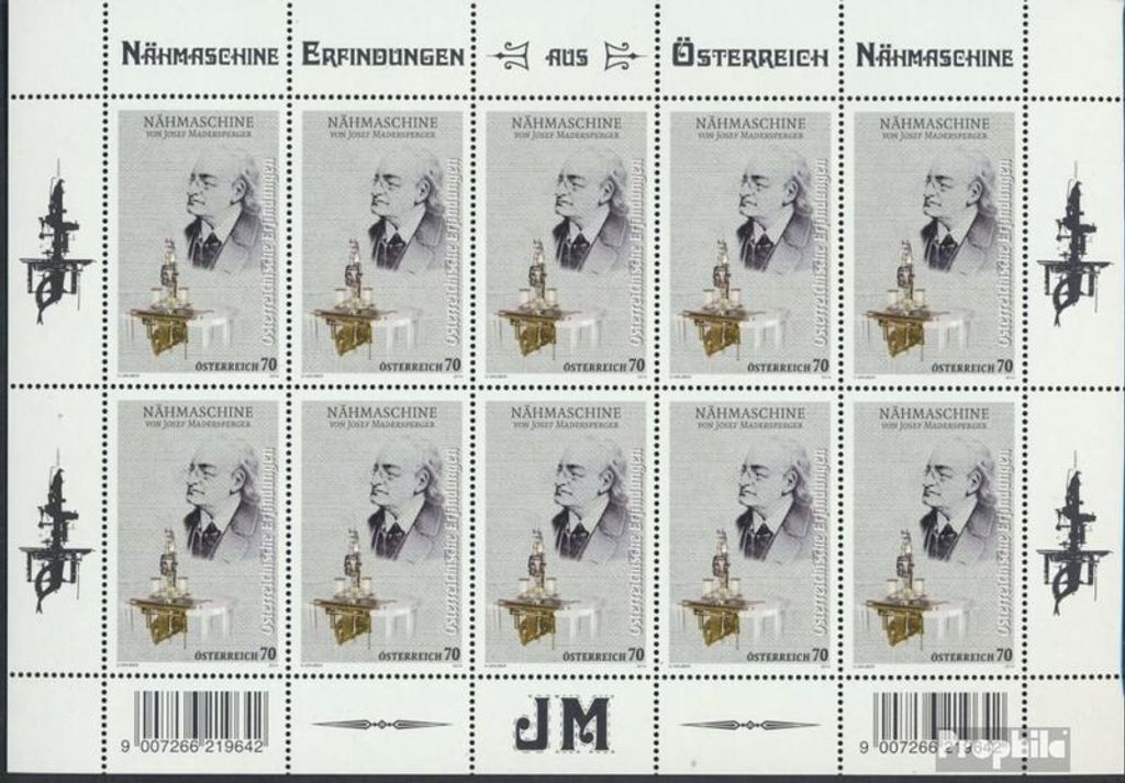 Briefmarken Österreich 2014 Mi 3141Klb Kleinbogen (kompl.Ausg.) postfrisch Erfindung