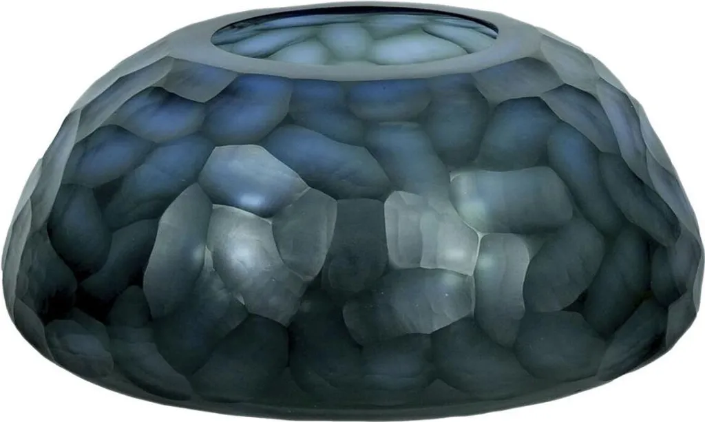 Grand Vase Décoratif en Cristal Bleu Moderne ESPRIT - Design 33x14 cm