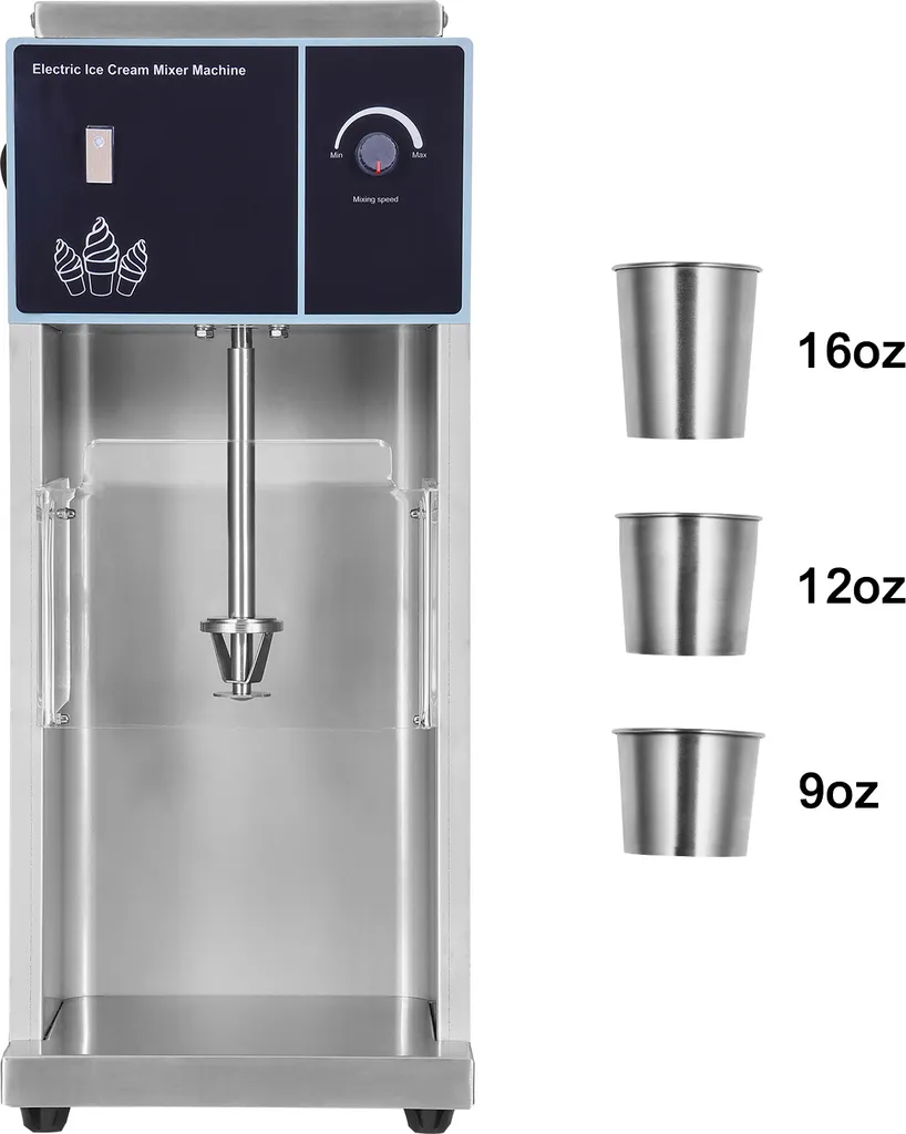 Batteur à glace inox 304 avec variateur de vitesse et 3 gobelets 400W